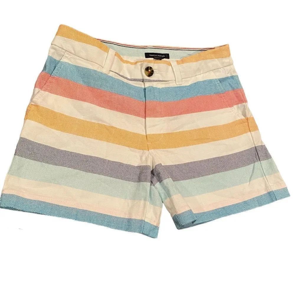 Tommy Hilfiger Flat Front Striped Shorts Size 0